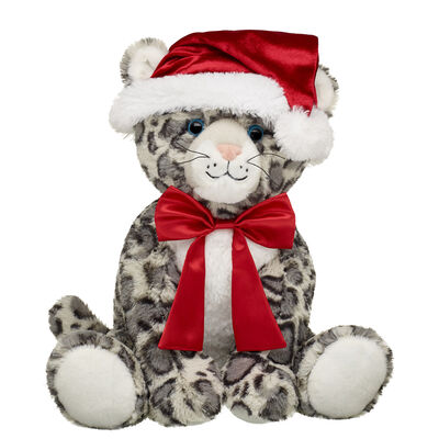 Snow Leopard Stuffed Animal Santa Christmas Gift Set
